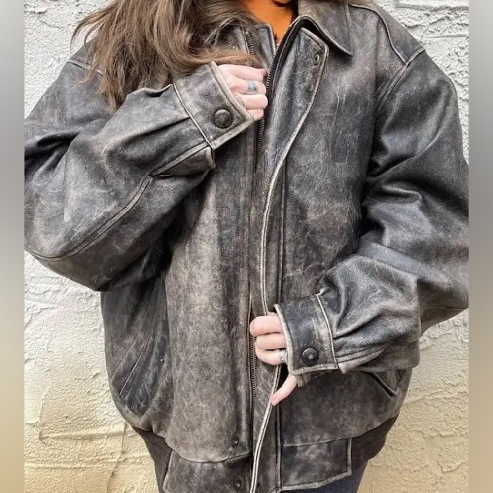 Vintage Eddie Bauer Bomber Jacket Mens XXL Brown